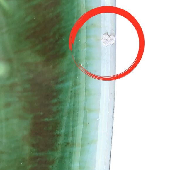 Vintage Royal Haeger Leaf Serving Tray: Green Ceramic, Gold Handle - Picture 5 of 7